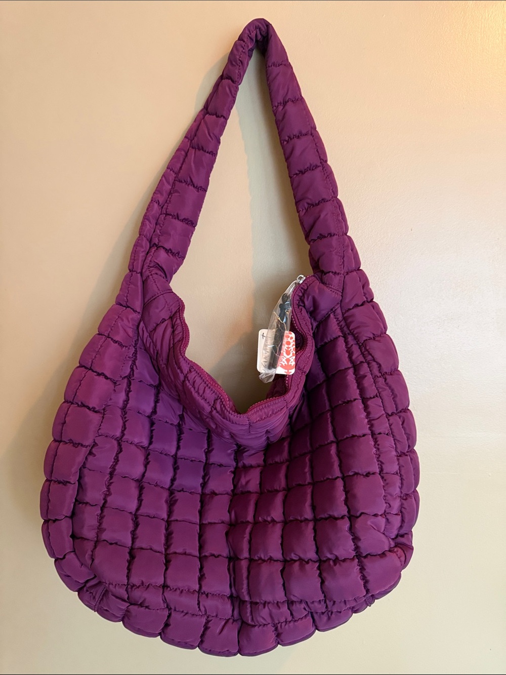 FP Movement by Free People Large Quilted Deep Mulberry Carryall Bag NWT - Picture 10 of 10